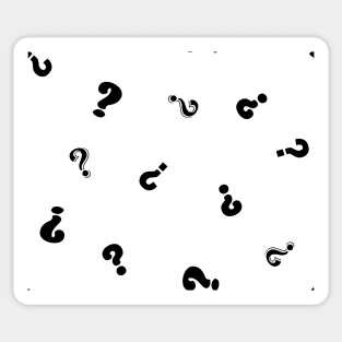 Black and White Question Mark Sticker